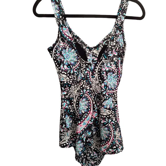 Maxine Of Hollywood Women's Seam Front One Piece Swimsuit size 12 Comfort - Picture 2 of 5